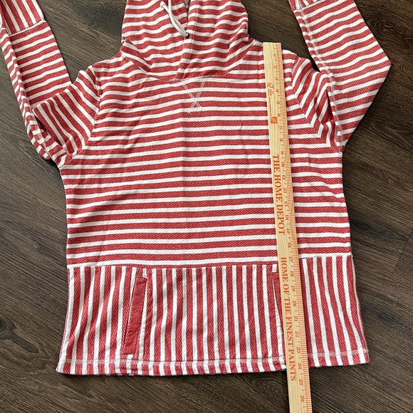 J. Crew Flip Striped Hoodie Sweatshirt Stripes Size Large Pockets - Picture 8 of 8